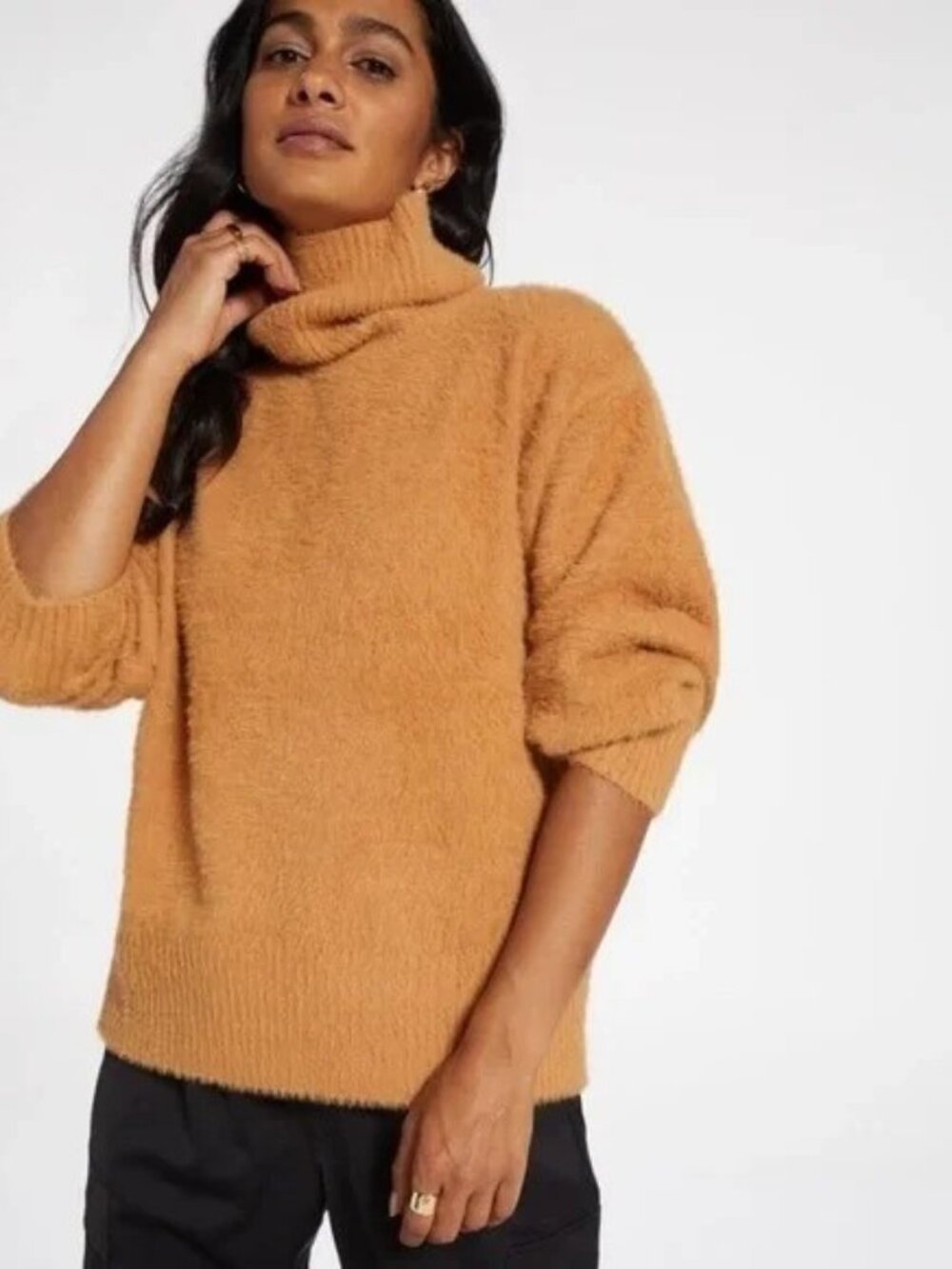 Calia by Carrie Underwood Eyelash Turtleneck Sweater Women's Medium